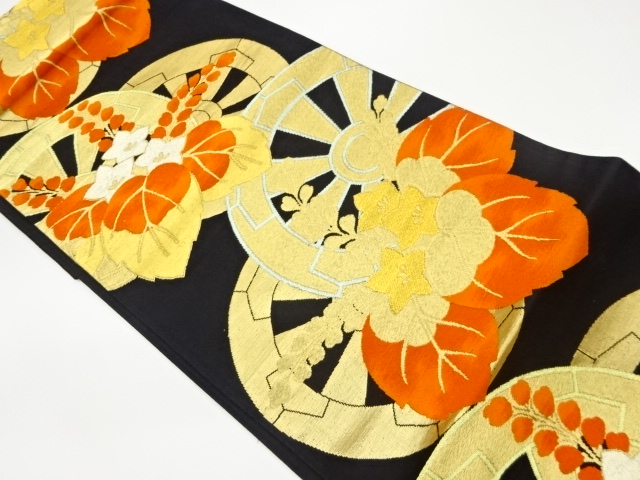 JAPANESE KIMONO / VINTAGE FUKURO OBI / WOVEN GENJIGURUMA & PAULOWNIA